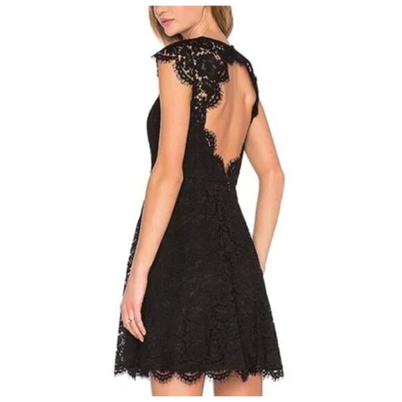 Kate Spade Black Lace Open-Back Fit & Flare Dress Size 10 Black NWT - Picture 2 of 14